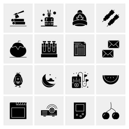 16 Universal Business Icons Vector. Creative Icon Illustration to use in web and Mobile Related project.のイラスト素材