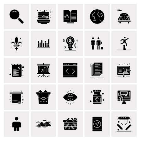 25 Universal Business Icons Vector. Creative Icon Illustration to use in web and Mobile Related project.のイラスト素材