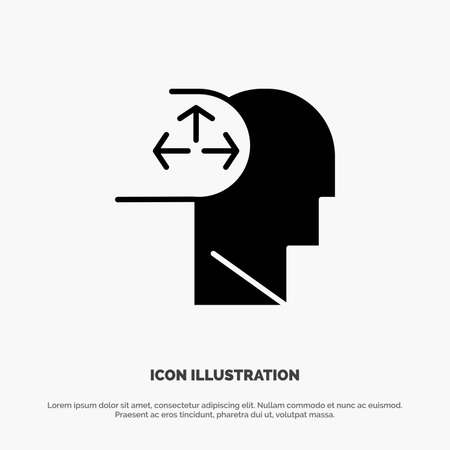 Autism, Disorder, Man, Human solid Glyph Icon vectorのイラスト素材