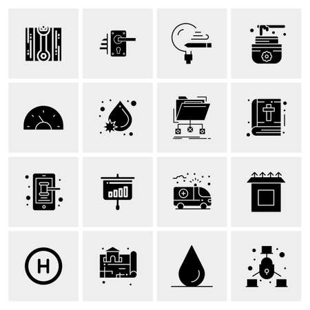 16 Universal Business Icons Vector. Creative Icon Illustration to use in web and Mobile Related project.のイラスト素材