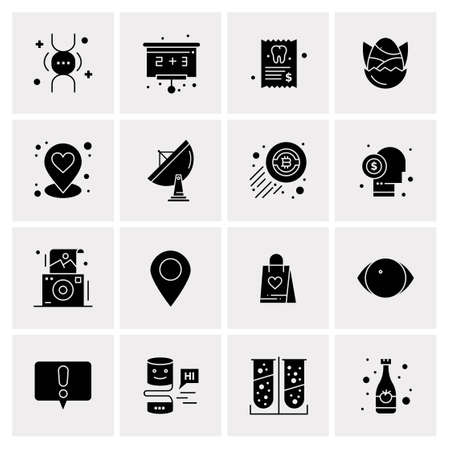 16 Universal Business Icons Vector. Creative Icon Illustration to use in web and Mobile Related project.のイラスト素材