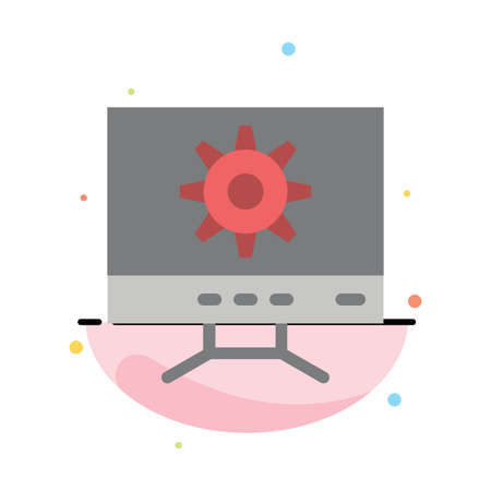 Computer, Setting, Design Abstract Flat Color Icon Templateのイラスト素材
