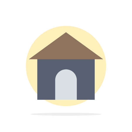 Building, Hose, House, Shop Abstract Circle Background Flat color Iconのイラスト素材