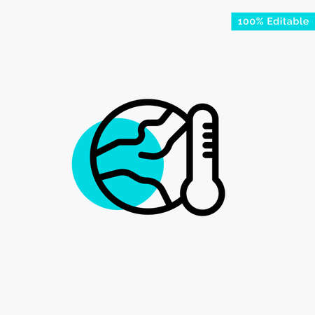 Earth, Environment, Global, Hot, Temperature turquoise highlight circle point Vector iconのイラスト素材