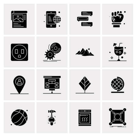 16 Universal Business Icons Vector. Creative Icon Illustration to use in web and Mobile Related project.のイラスト素材