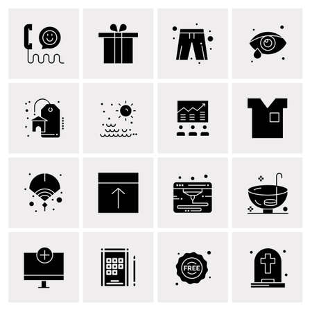 16 Universal Business Icons Vector. Creative Icon Illustration to use in web and Mobile Related project.のイラスト素材