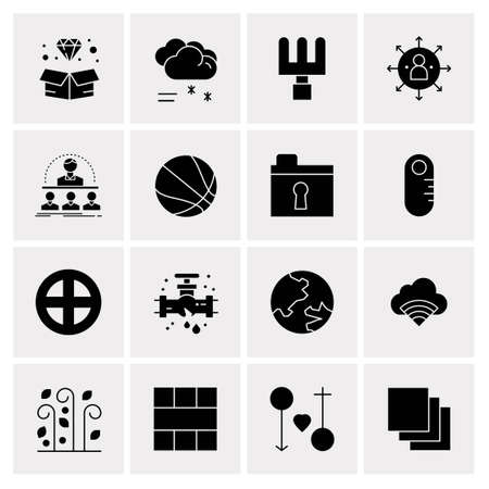 16 Universal Business Icons Vector. Creative Icon Illustration to use in web and Mobile Related project.のイラスト素材