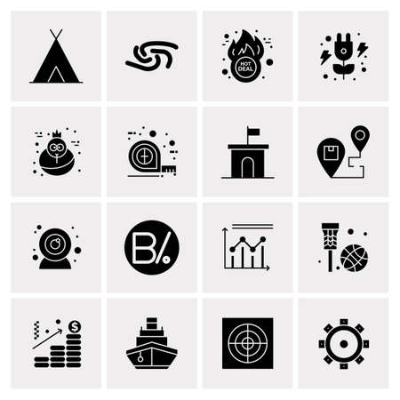 16 Universal Business Icons Vector. Creative Icon Illustration to use in web and Mobile Related project.のイラスト素材
