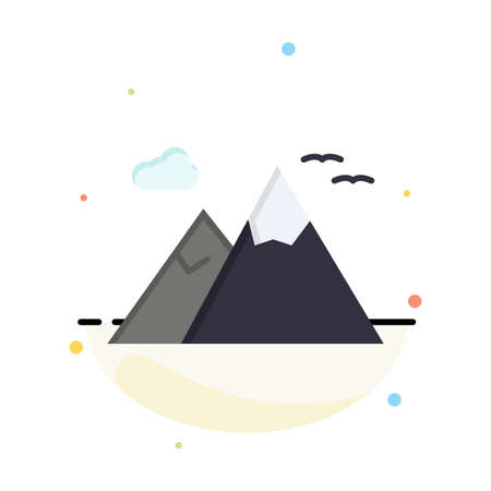 Mountains, Nature, Scenery, Travel Abstract Flat Color Icon Templateのイラスト素材