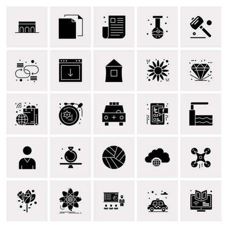 25 Universal Business Icons Vector. Creative Icon Illustration to use in web and Mobile Related project.のイラスト素材