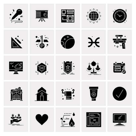 25 Universal Business Icons Vector. Creative Icon Illustration to use in web and Mobile Related project.のイラスト素材
