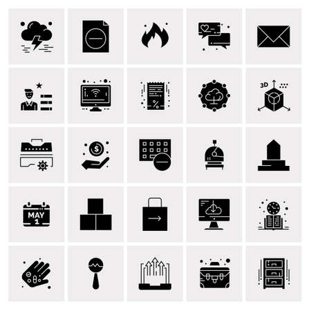 25 Universal Business Icons Vector. Creative Icon Illustration to use in web and Mobile Related project.のイラスト素材