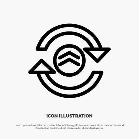 Arrow, Refresh, Reload, Computing Vector Line Iconのイラスト素材