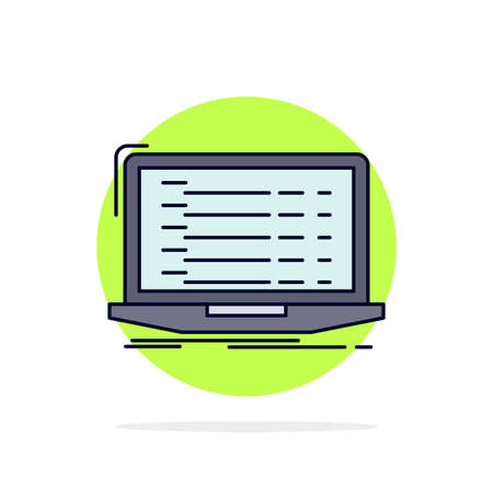 Api, app, coding, developer, laptop Flat Color Icon Vectorのイラスト素材