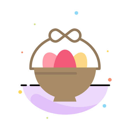 Basket, Egg, Easter Abstract Flat Color Icon Templateのイラスト素材