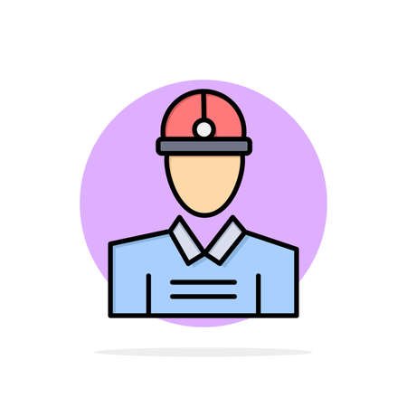 Construction, Engineer, Worker, Work Abstract Circle Background Flat color Iconのイラスト素材