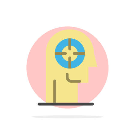 Arrow, Concentration, Focus, Head, Human Abstract Circle Background Flat color Iconのイラスト素材