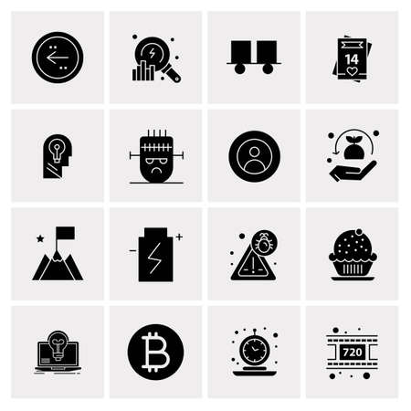16 Universal Business Icons Vector. Creative Icon Illustration to use in web and Mobile Related project.のイラスト素材
