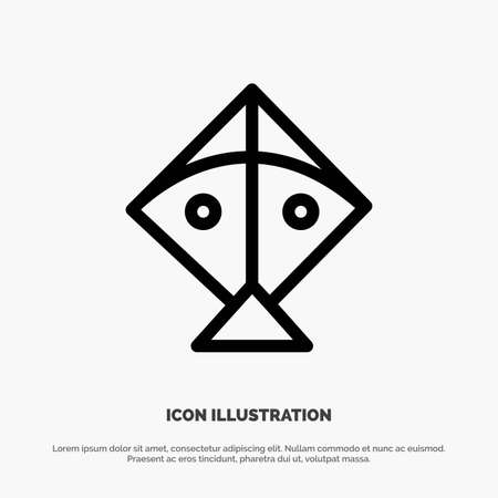 Kite, Festival, Flying Line Icon Vectorのイラスト素材