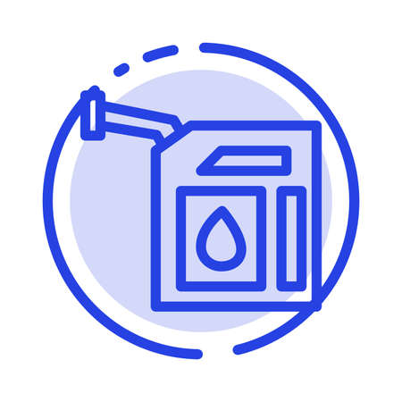 Car, Gas, Petrol, Station Blue Dotted Line Line Iconのイラスト素材