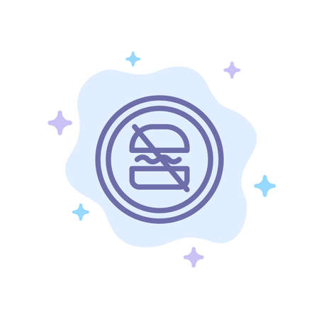 Ban, Banned, Diet, Dieting, Fast Blue Icon on Abstract Cloud Backgroundのイラスト素材