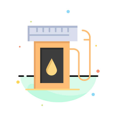 Gasoline, Industry, Oil, Drop Abstract Flat Color Icon Templateのイラスト素材