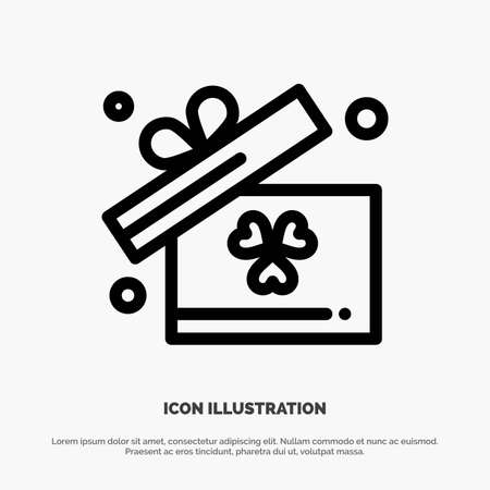 Gift, Box, Ireland Line Icon Vectorのイラスト素材