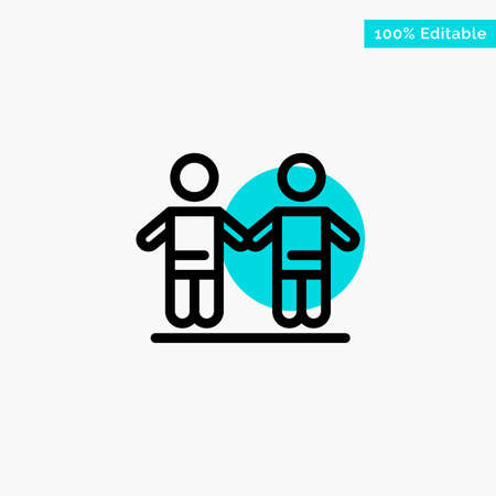 Best, Friends, Friendship, Group turquoise highlight circle point Vector iconのイラスト素材