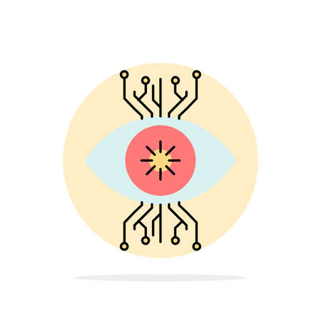 Infrastructure, monitoring, surveillance, vision, eye Flat Color Icon Vectorのイラスト素材
