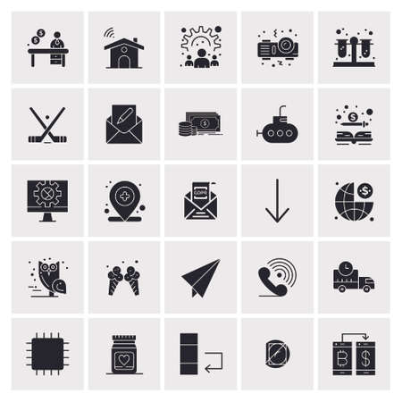 25 Universal Business Icons Vector. Creative Icon Illustration to use in web and Mobile Related project.のイラスト素材