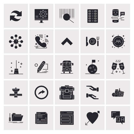 25 Universal Business Icons Vector. Creative Icon Illustration to use in web and Mobile Related project.のイラスト素材