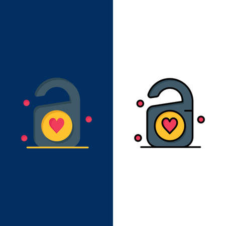 Tag, Love, Heart, Wedding  Icons. Flat and Line Filled Icon Set Vector Blue Backgroundのイラスト素材