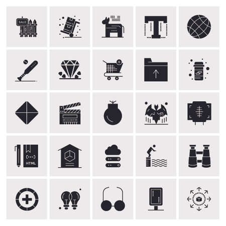 25 Universal Business Icons Vector. Creative Icon Illustration to use in web and Mobile Related project.のイラスト素材