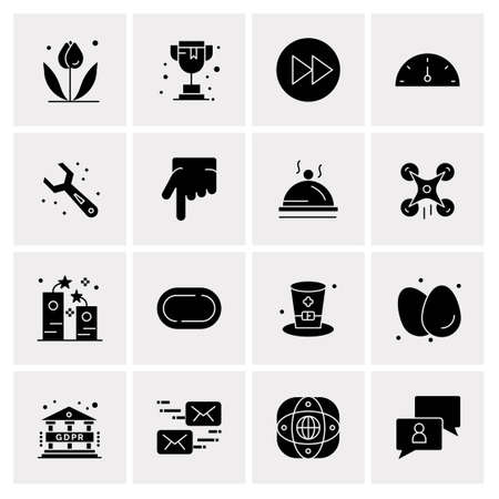 16 Universal Business Icons Vector. Creative Icon Illustration to use in web and Mobile Related project.のイラスト素材