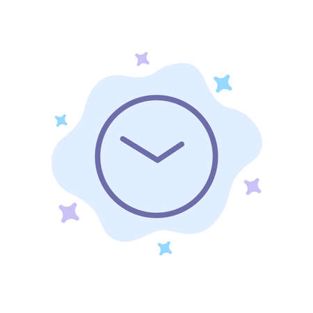 Basic, Watch, Time, Clock Blue Icon on Abstract Cloud Backgroundのイラスト素材