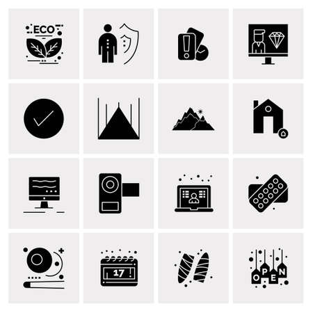 16 Universal Business Icons Vector. Creative Icon Illustration to use in web and Mobile Related project.のイラスト素材