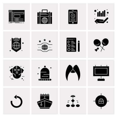 16 Universal Business Icons Vector. Creative Icon Illustration to use in web and Mobile Related project.のイラスト素材