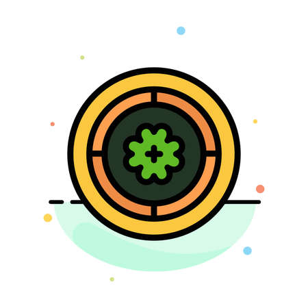 Flower, Spring, Circle, Sunflower Abstract Flat Color Icon Templateのイラスト素材