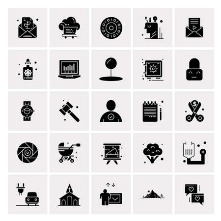 25 Universal Business Icons Vector. Creative Icon Illustration to use in web and Mobile Related project.のイラスト素材