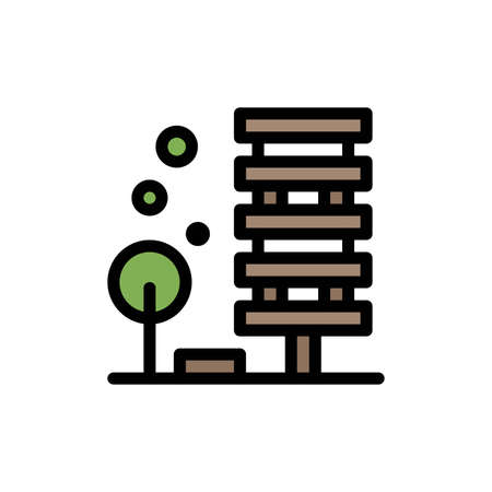 Agriculture, Architecture, Building, City, Environment  Flat Color Icon. Vector icon banner Templateのイラスト素材
