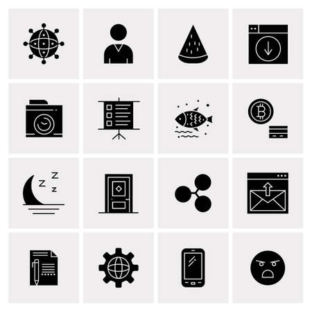 16 Universal Business Icons Vector. Creative Icon Illustration to use in web and Mobile Related project.のイラスト素材