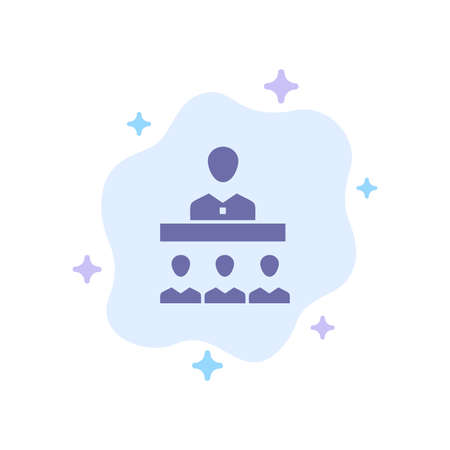 Meeting, Team, Teamwork, Office Blue Icon on Abstract Cloud Backgroundのイラスト素材