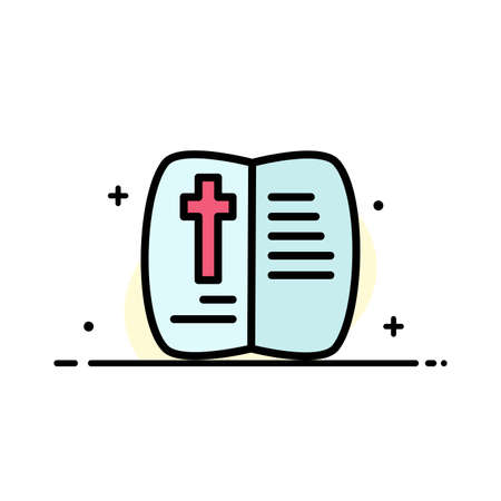 Book, Open, Easter, Nature  Business Flat Line Filled Icon Vector Banner Templateのイラスト素材