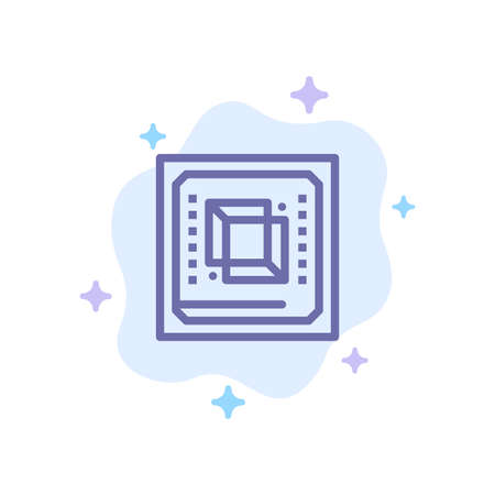 Chip, Computer, Cpu, Hardware, Processor Blue Icon on Abstract Cloud Backgroundのイラスト素材