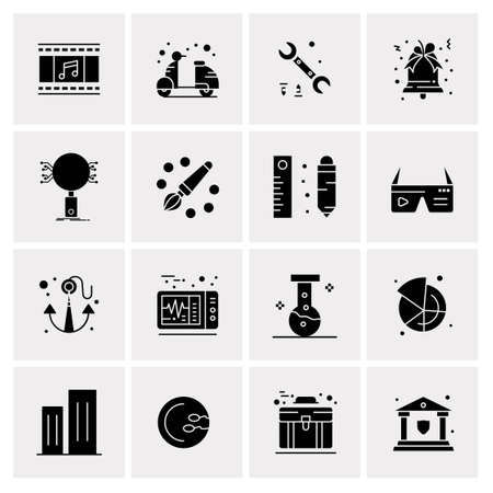 16 Universal Business Icons Vector. Creative Icon Illustration to use in web and Mobile Related project.のイラスト素材