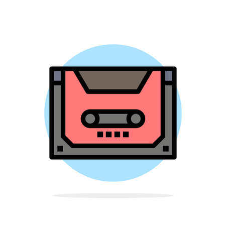 Analog, Audio, Cassette, Compact, Deck Abstract Circle Background Flat color Iconのイラスト素材
