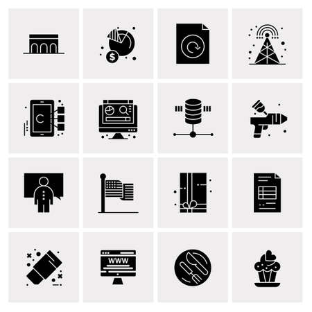 16 Universal Business Icons Vector. Creative Icon Illustration to use in web and Mobile Related project.のイラスト素材