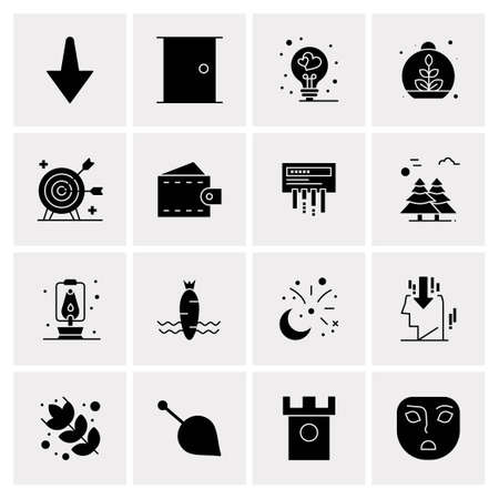 16 Universal Business Icons Vector. Creative Icon Illustration to use in web and Mobile Related project.のイラスト素材