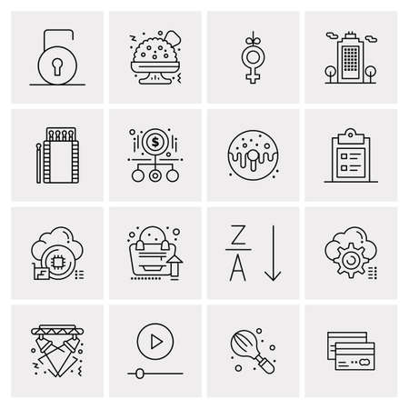 16 Universal Business Icons Vector. Creative Icon Illustration to use in web and Mobile Related project.のイラスト素材
