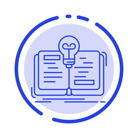 Book, Idea, Novel, Story Blue Dotted Line Line Iconのイラスト素材